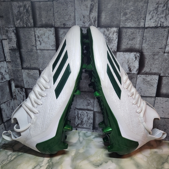 Adidas Adizero Primeknit White Green  Football Cleats Size 12.5 - Picture 7 of 10